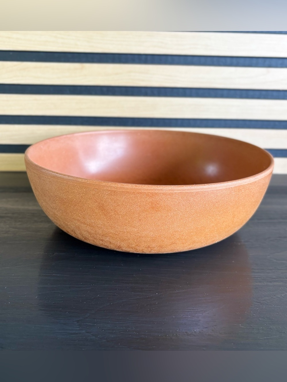 Vintage Ellingers Agatized Wood Large Bowl #100 Approx 9 1/2” Sheboygan WI